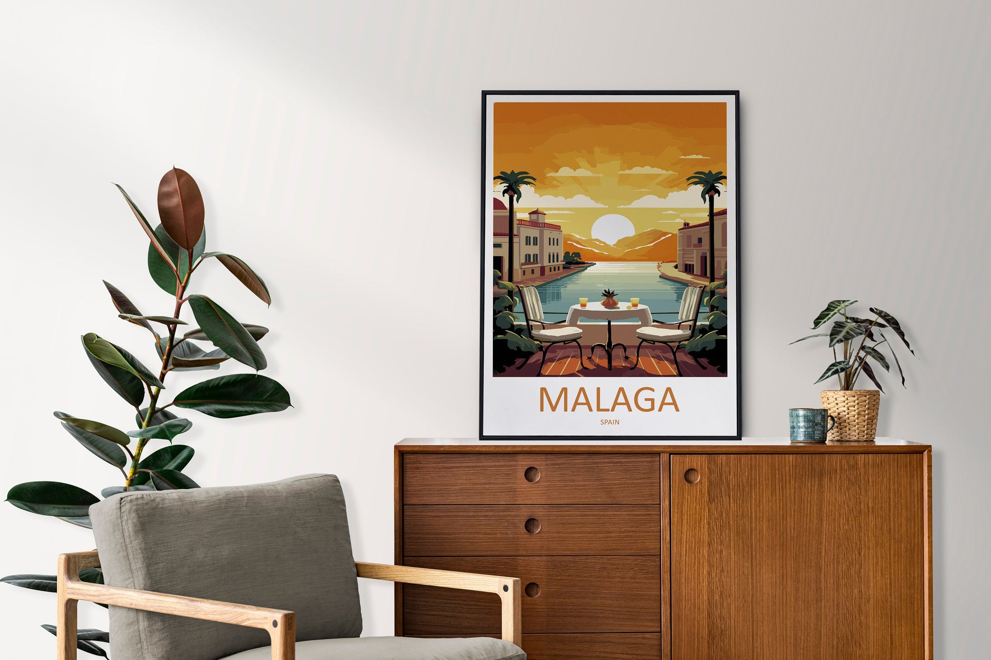 Malaga Travel Print Wall Art Malaga Wall Hanging Home Décor Malaga Gift Art Lovers Spain Art Lover Gift Malaga Wall Décor Malaga Spain Decor