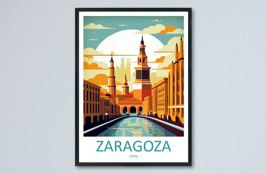 Zaragoza Travel Print Wall Art Zaragoza Wall Hanging Home Décor Zaragoza Gift Art Lovers Spain Art Lover Gift Zaragoza Print Spain Wall Art