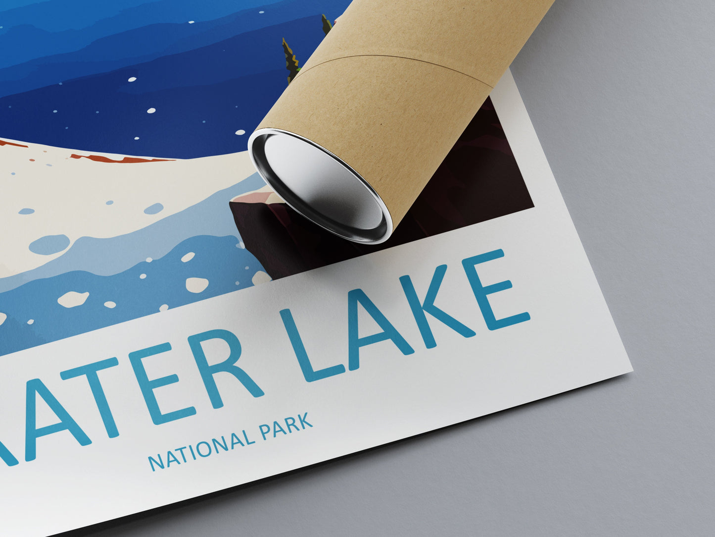 Crater Lake Snow National Park Travel Print Wall Art Crater Lake National Park Wall Hanging Home Décor Crater Lake National Park Gift Art