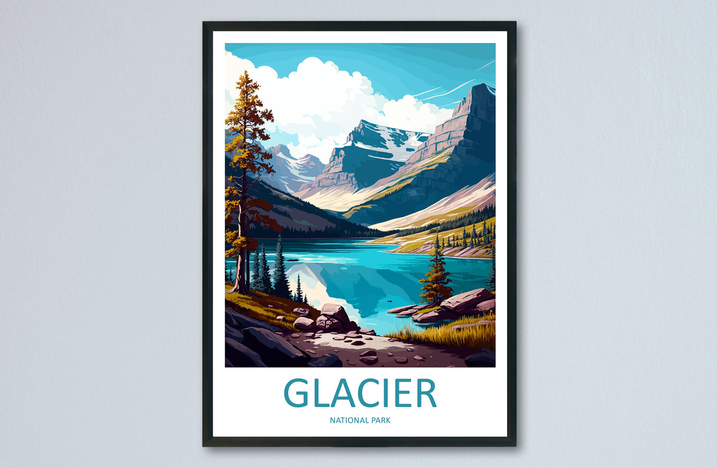 Glacier National Park Travel Print Wall Art Glacier National Park Wall Hanging Home Décor Glacier National Park Gift Art