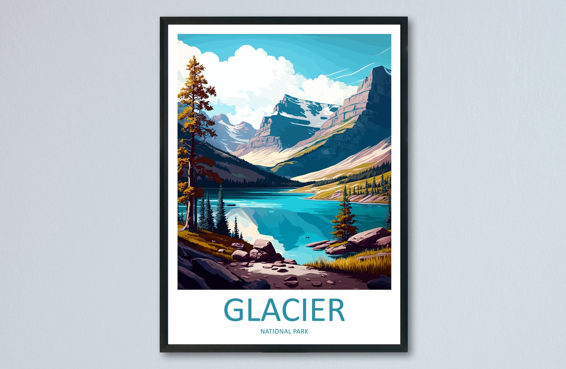 Glacier National Park Travel Print Wall Art Glacier National Park Wall Hanging Home Décor Glacier National Park Gift Art