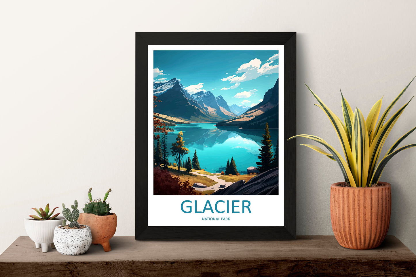 Glacier National Park Travel Print Wall Art Glacier National Park Wall Hanging Home Décor Glacier National Park Gift Art