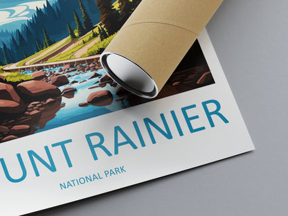Mount Rainier National Park Travel Print Wall Art Mount Rainier National Park Wall Hanging Home Décor Mount Rainier National Park Gift Art