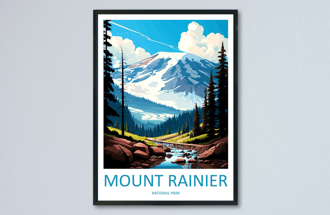 Mount Rainier National Park Travel Print Wall Art Mount Rainier National Park Wall Hanging Home Décor Mount Rainier National Park Gift Art