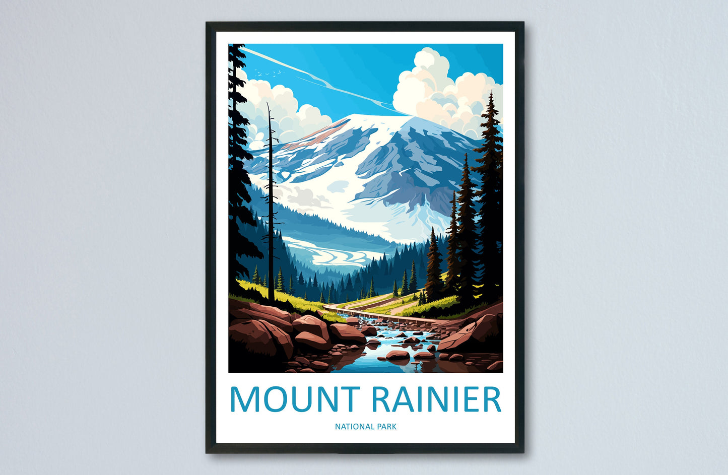 Mount Rainier National Park Travel Print Wall Art Mount Rainier National Park Wall Hanging Home Décor Mount Rainier National Park Gift Art
