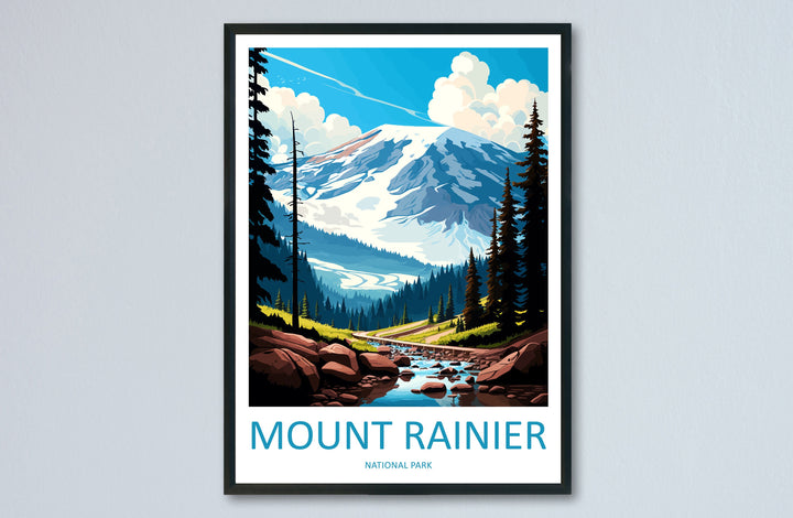 Mount Rainier National Park Travel Print Wall Art Mount Rainier National Park Wall Hanging Home Décor Mount Rainier National Park Gift Art