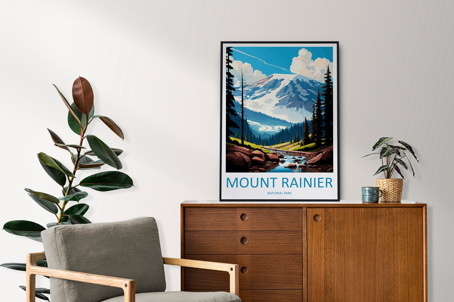 Mount Rainier National Park Travel Print Wall Art Mount Rainier National Park Wall Hanging Home Décor Mount Rainier National Park Gift Art