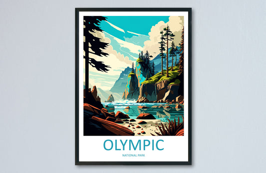 Olympic National Park Travel Print Wall Art Olympic National Park Wall Hanging Home Décor Olympic National Park Art Gift Poster