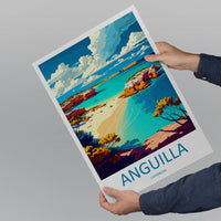 Anguilla Travel Print Wall Art Anguilla Wall Hanging Home Décor Anguilla Gift Art Lovers Wall Art Caribbean Travel Print Anguilla Decor