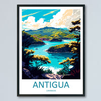 Antigua Travel Print Wall Art Antigua Wall Hanging Home Décor Antigua Gift Art Lovers Wall Art Caribbean Travel Print Antigua Decor