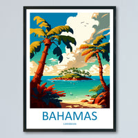 Bahamas Travel Print Wall Art Bahamas Wall Hanging Home Décor Bahamas Gift Art Lovers Wall Art Caribbean Travel Print Bahamas Decor
