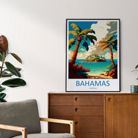 Bahamas Travel Print Wall Art Bahamas Wall Hanging Home Décor Bahamas Gift Art Lovers Wall Art Caribbean Travel Print Bahamas Decor
