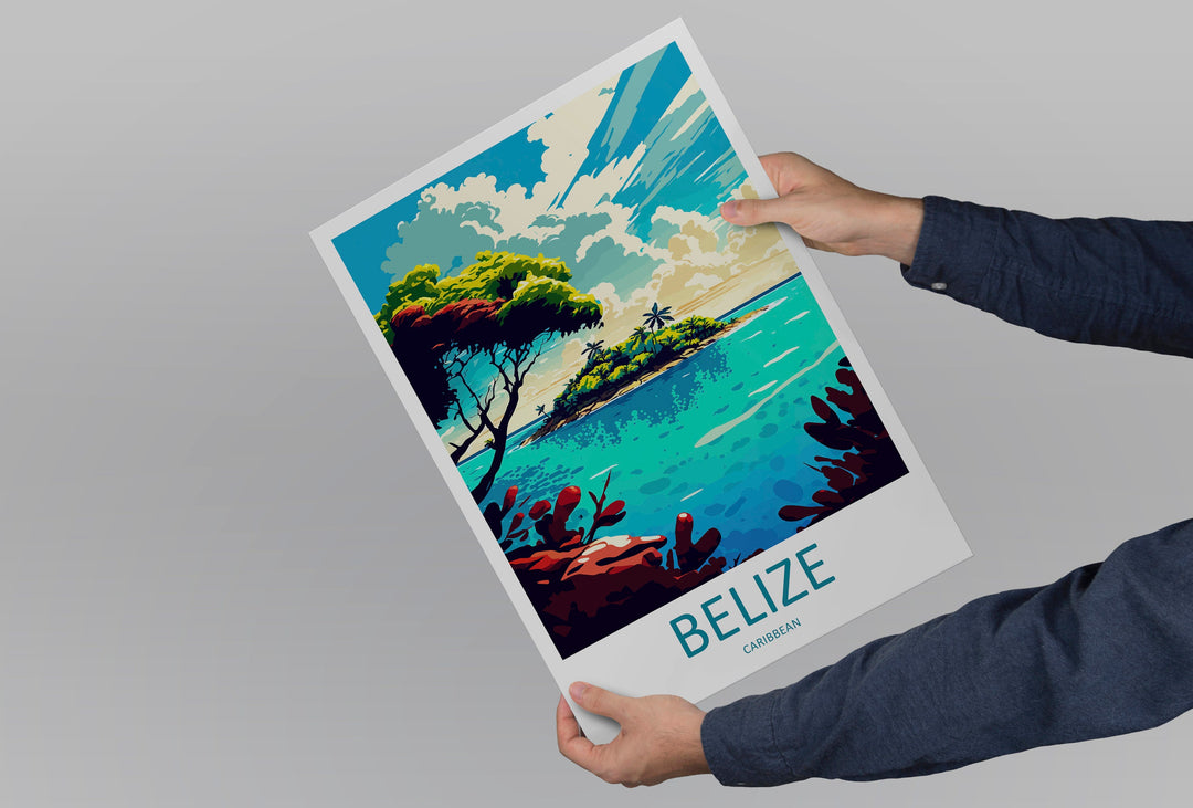 Belize Travel Print Wall Art Belize Wall Hanging Home Décor Belize Gift Art Lovers Wall Art Caribbean Travel Print Belize Decor