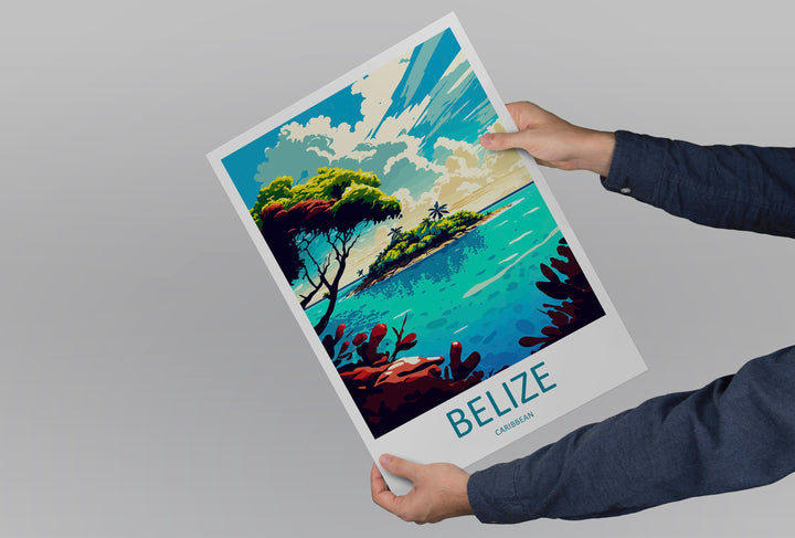 Belize Travel Print Wall Art Belize Wall Hanging Home Décor Belize Gift Art Lovers Wall Art Caribbean Travel Print Belize Decor
