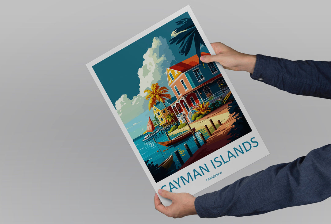 Cayman Islands Travel Print Wall Art Cayman Islands Wall Hanging Home Décor Cayman Islands Gift Art Lovers Wall Art Caribbean Travel Print