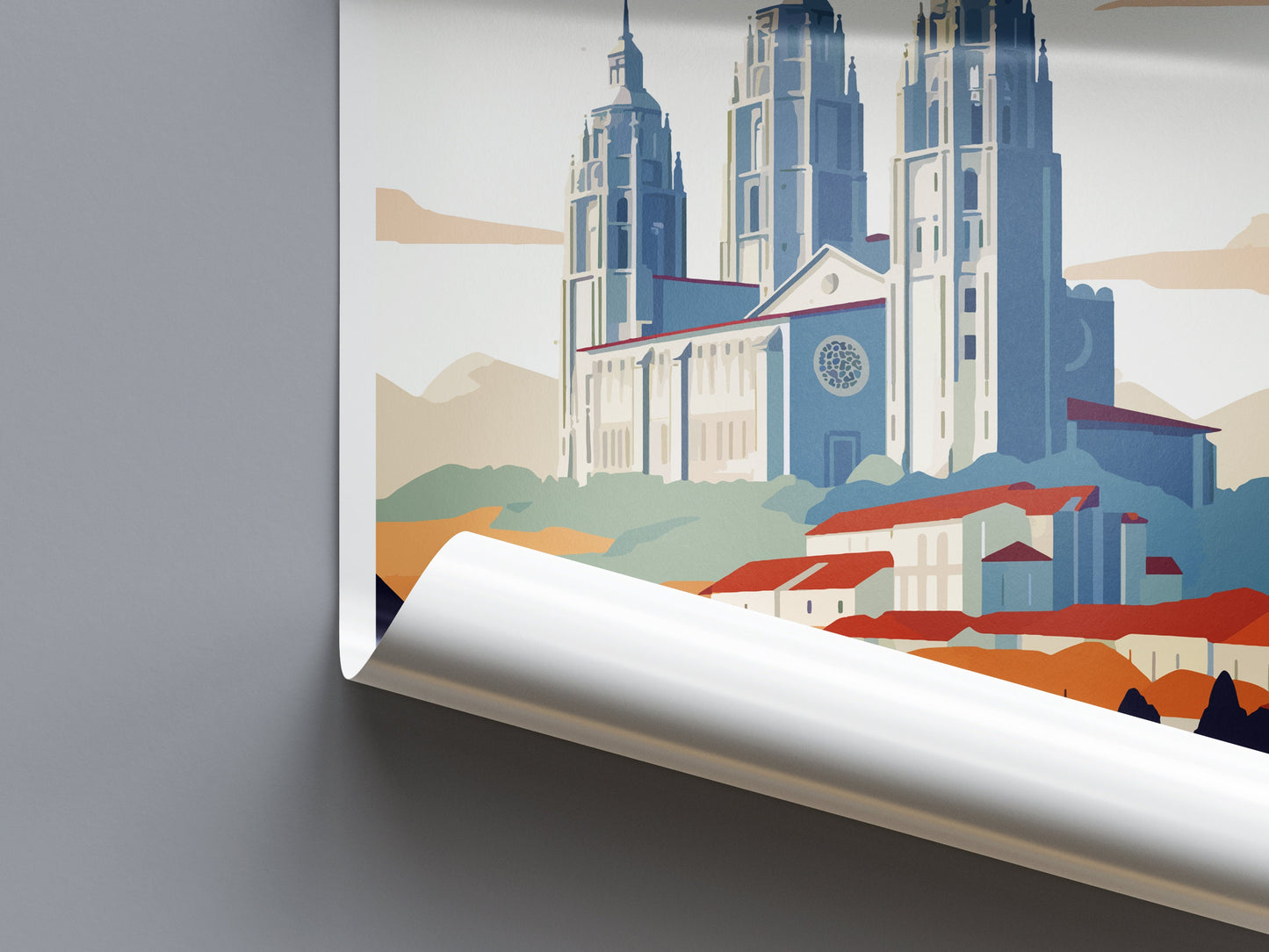 Santiago de Compostela Travel Print Wall Art Santiago de Compostela Wall Hanging Home Décor Santiago de Compostela Gift Art Lovers Spain Art