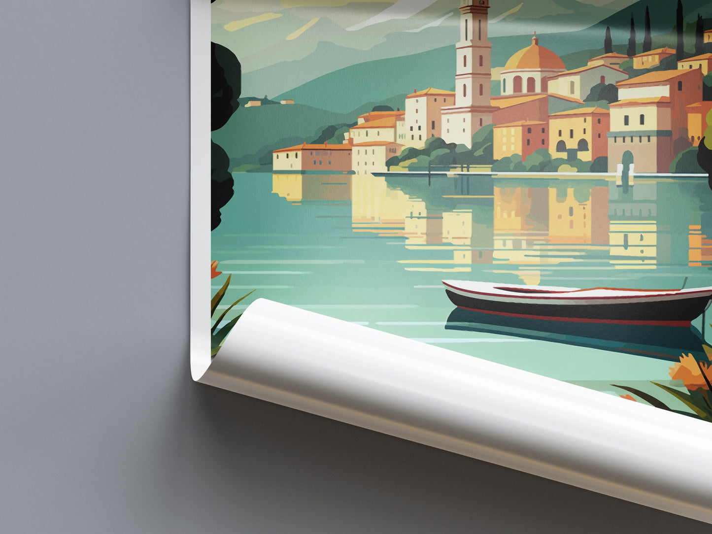 Lake Como Travel Print Wall Art Lake Como Italy Wall Hanging Home Decoration Lake Como Gift Art Lovers Wall Art Print Lake Como Italy Art