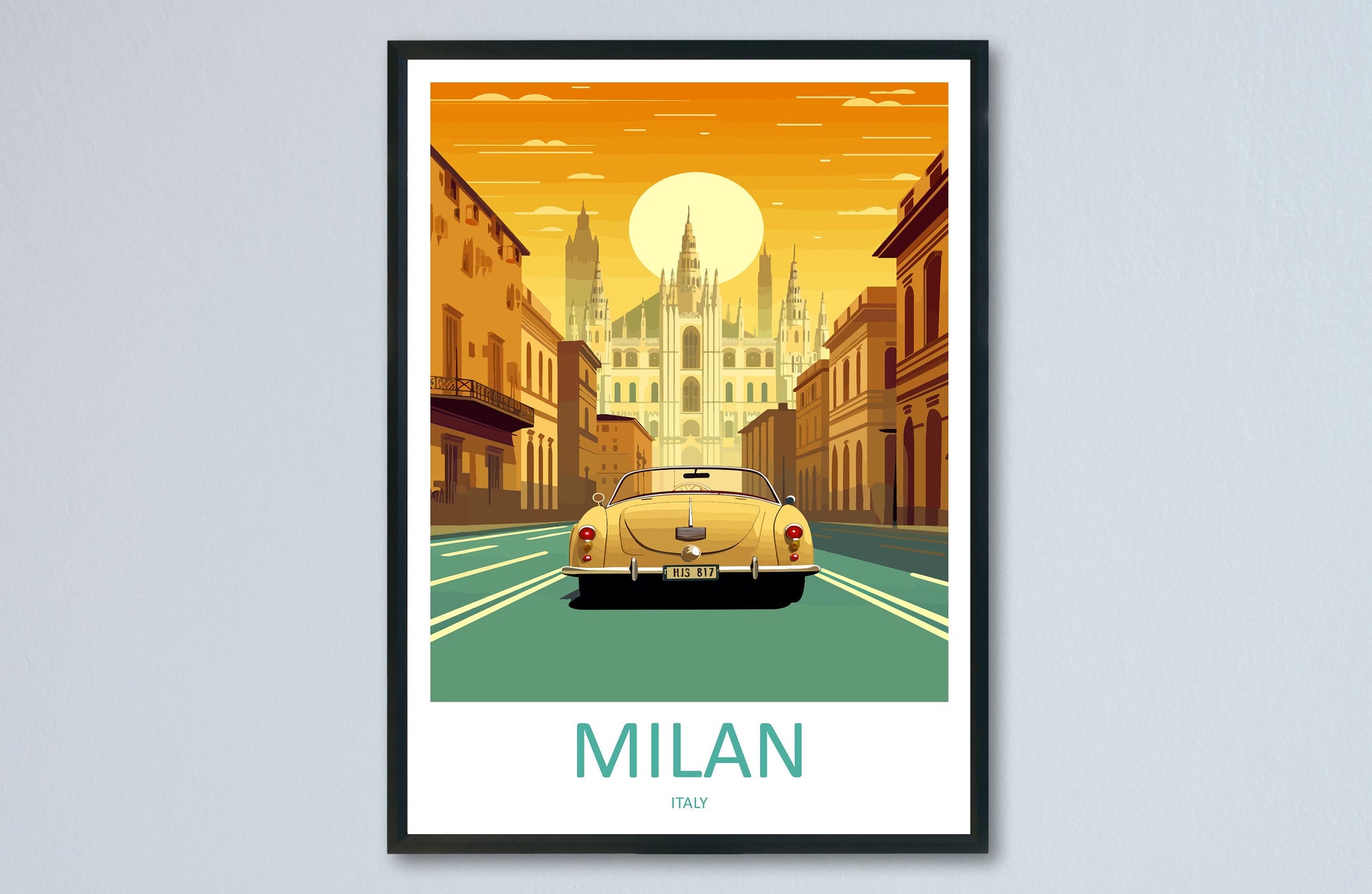 Milan Travel Print Wall Art Milan Wall Hanging Home Décor Milan Gift Art Lovers Spain Art Lover Gift Milan Wall Décor Ibiza Spain Print