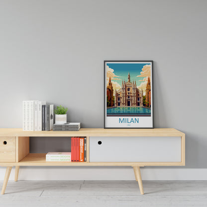 Milan Travel Print Wall Art Milan Wall Hanging Home Décor Milan Gift Art Lovers Spain Art Lover Gift Milan Wall Décor Ibiza Spain Print
