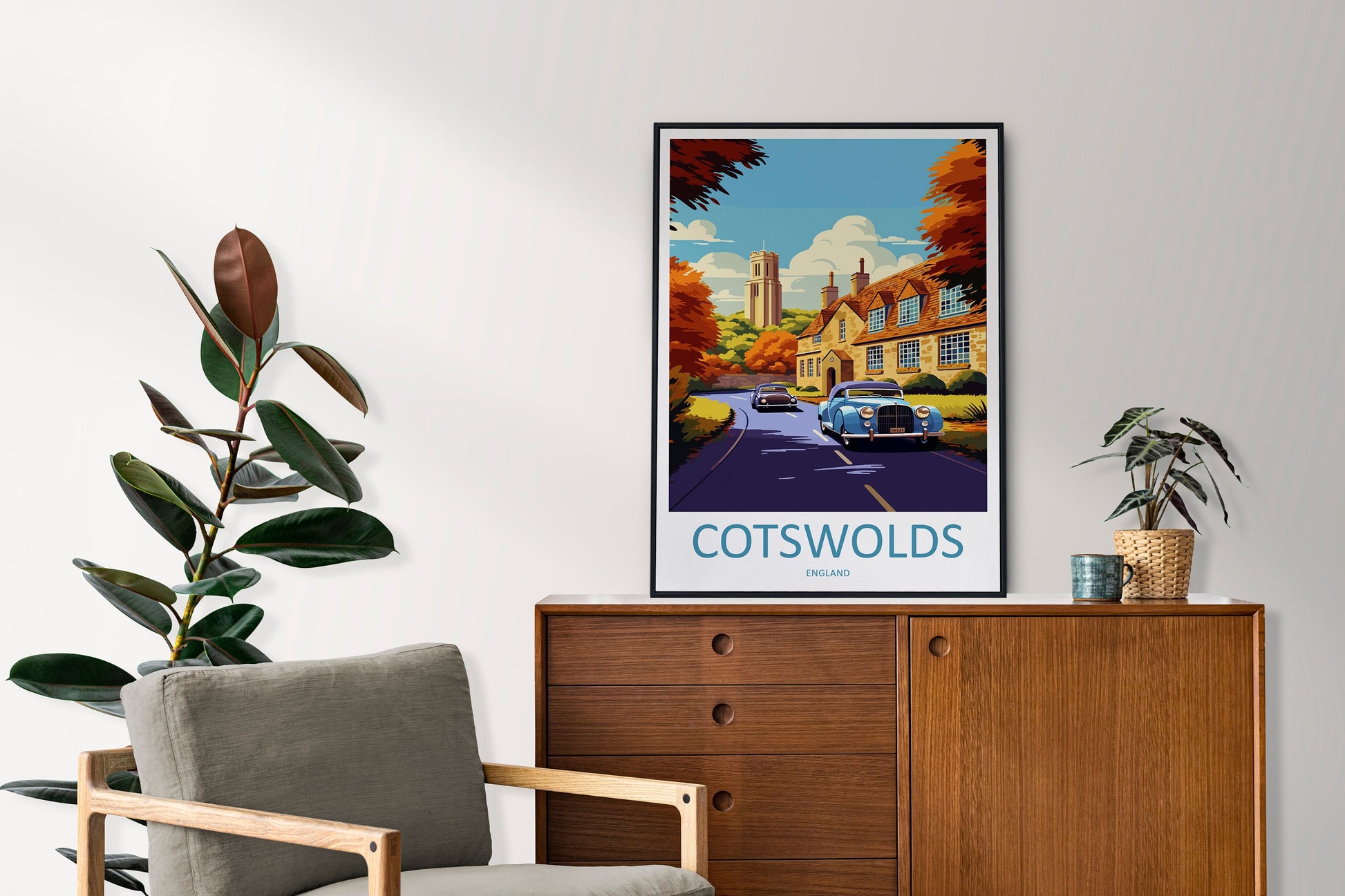 Cotswolds Print Cotswolds Home Decor Landscape Art Print Cotswolds Wall Art for England Enthusiast Gift Wall Hanging Cotswolds UK Poster Art