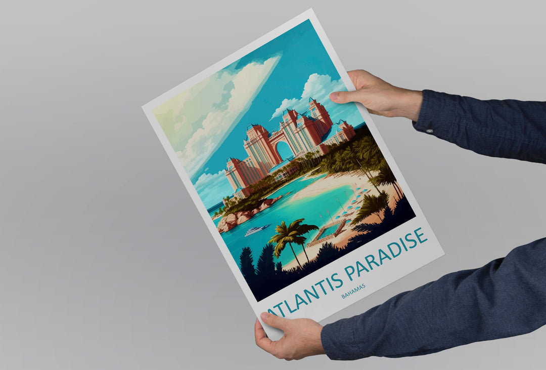 Atlantis Paradise Travel Print Wall Art Atlantis Paradise Wall Hanging Home Décor Atlantis Paradise Gift Art Lovers Wall Art Caribbean