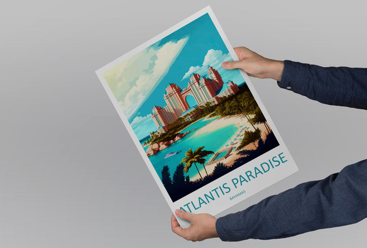 Atlantis Paradise Travel Print Wall Art Atlantis Paradise Wall Hanging Home Décor Atlantis Paradise Gift Art Lovers Wall Art Caribbean