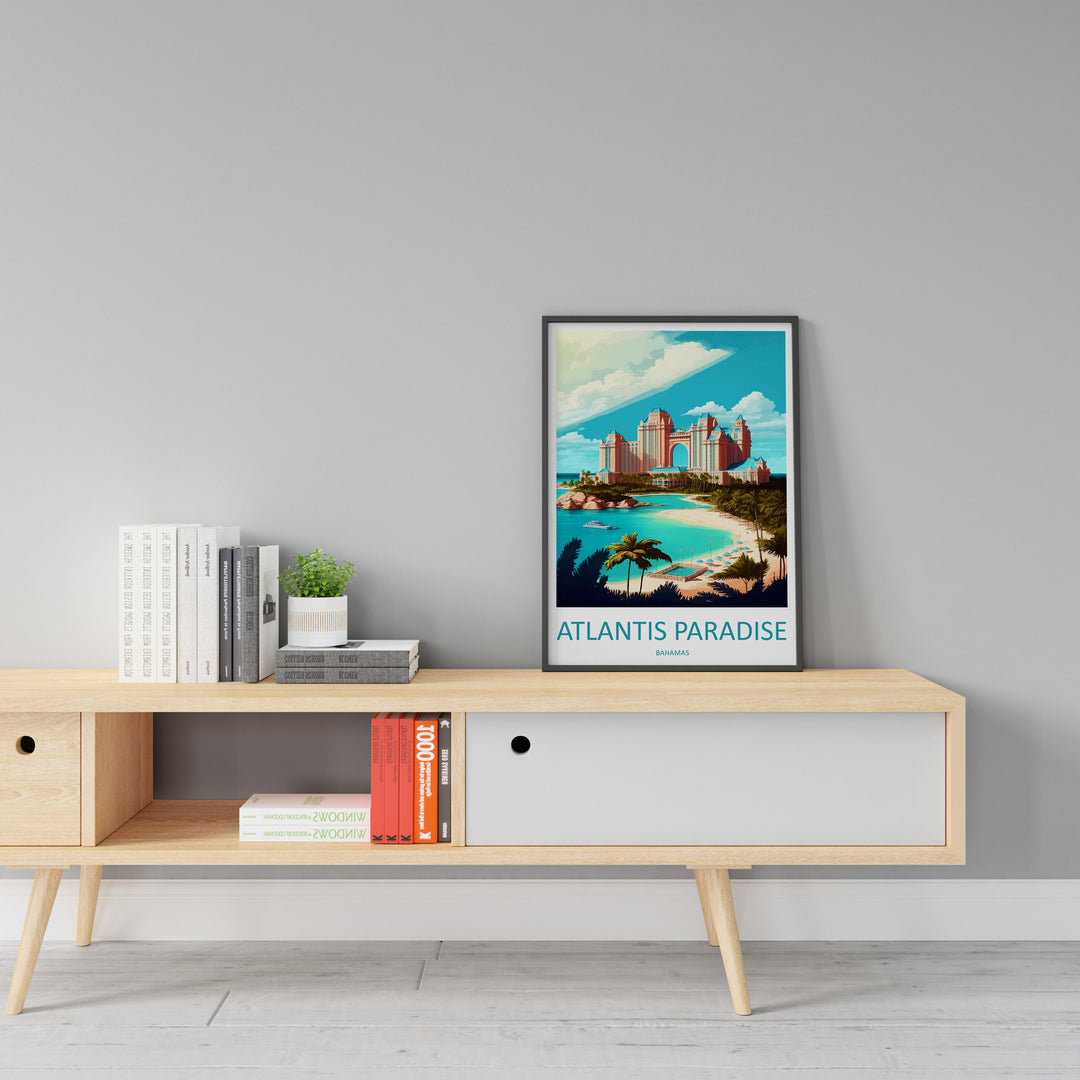 Atlantis Paradise Travel Print Wall Art Atlantis Paradise Wall Hanging Home Décor Atlantis Paradise Gift Art Lovers Wall Art Caribbean