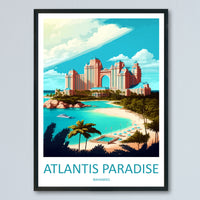 Atlantis Paradise Travel Print Wall Art Atlantis Paradise Wall Hanging Home Décor Atlantis Paradise Gift Art Lovers Wall Art Caribbean
