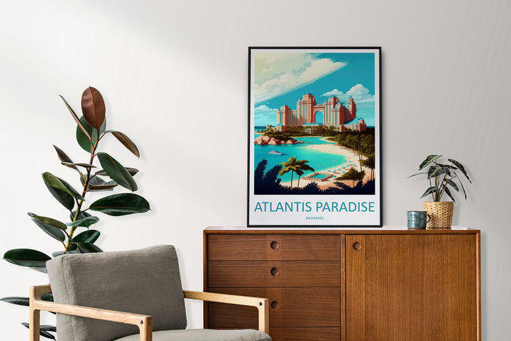 Atlantis Paradise Travel Print Wall Art Atlantis Paradise Wall Hanging Home Décor Atlantis Paradise Gift Art Lovers Wall Art Caribbean