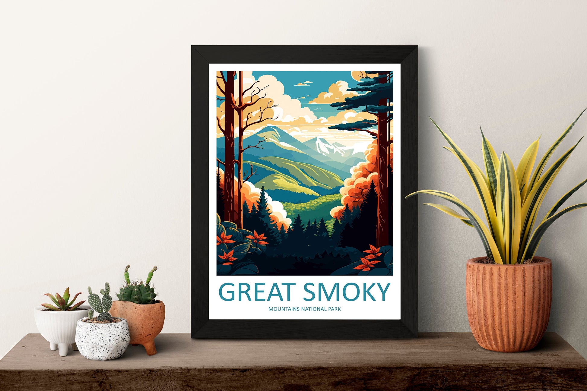 Great Smoky Mountains National Park Travel Print Wall Art Great Smoky Mountains National Park Wall Hanging Home Décor Great Smoky Mountains