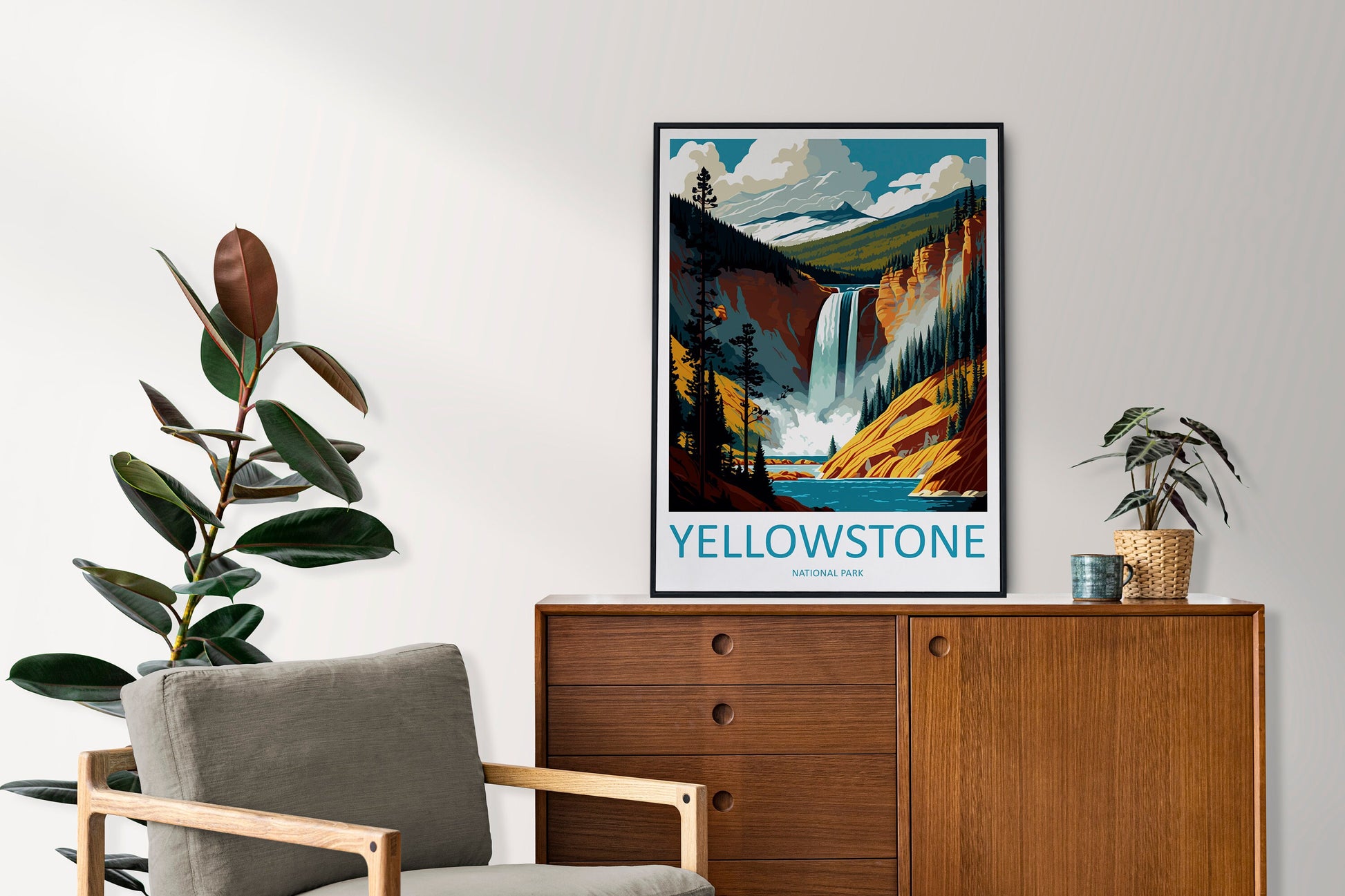 Yellowstone National Park Travel Print Wall Art Yellowstone National Park Wall Hanging Home Décor Yellowstone National Park Art Gift Poster