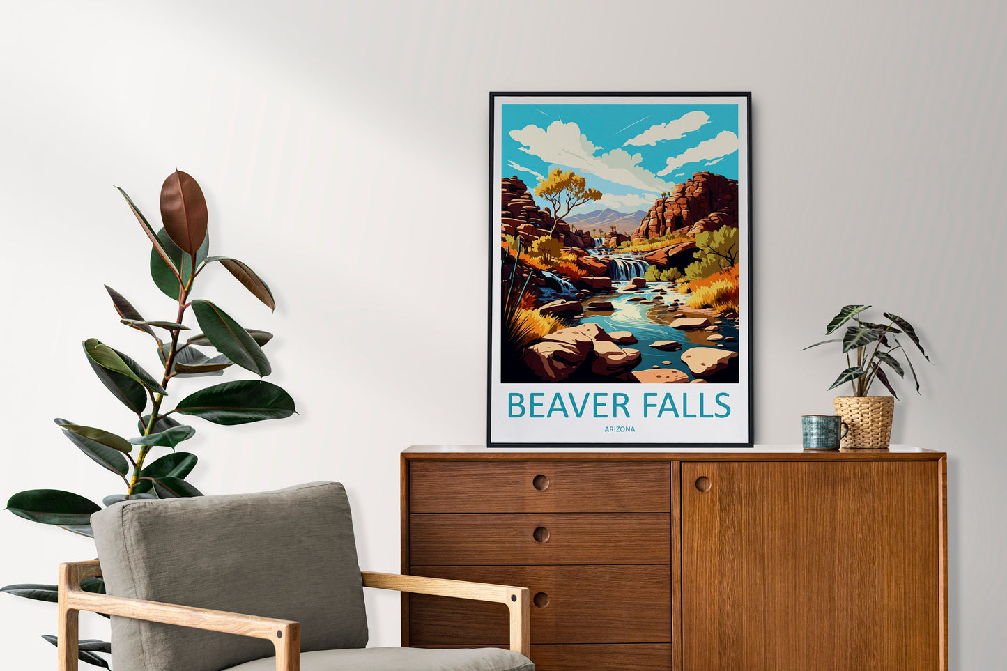 Beaver Falls Travel Print Wall Art Beaver Falls Wall Hanging Home Décor Beaver Falls Gift Art Lovers Arizona Art Lover Gift Arizona