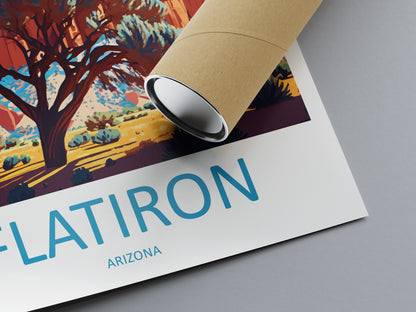 Flatiron Travel Print Wall Art Flatiron Wall Hanging Home Décor Flatiron Gift Art Lovers Arizona Art Lover Gift Arizona