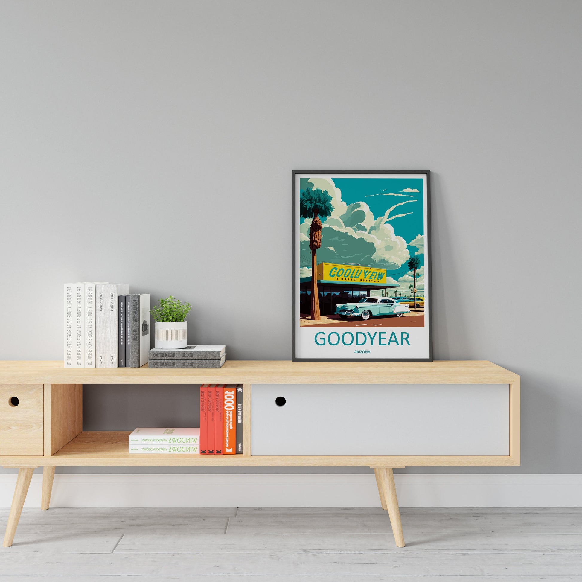 Goodyear Travel Print Wall Art Goodyear Wall Hanging Home Décor Goodyear Gift Art Lovers Arizona Art Lover Gift Arizona Travel Poster