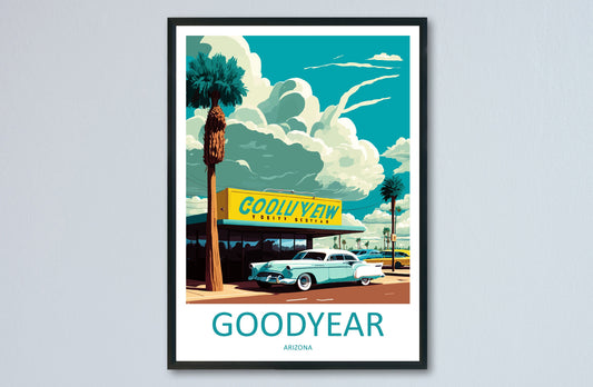 Goodyear Travel Print Wall Art Goodyear Wall Hanging Home Décor Goodyear Gift Art Lovers Arizona Art Lover Gift Arizona Travel Poster