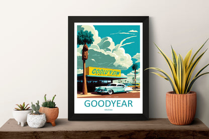 Goodyear Travel Print Wall Art Goodyear Wall Hanging Home Décor Goodyear Gift Art Lovers Arizona Art Lover Gift Arizona Travel Poster