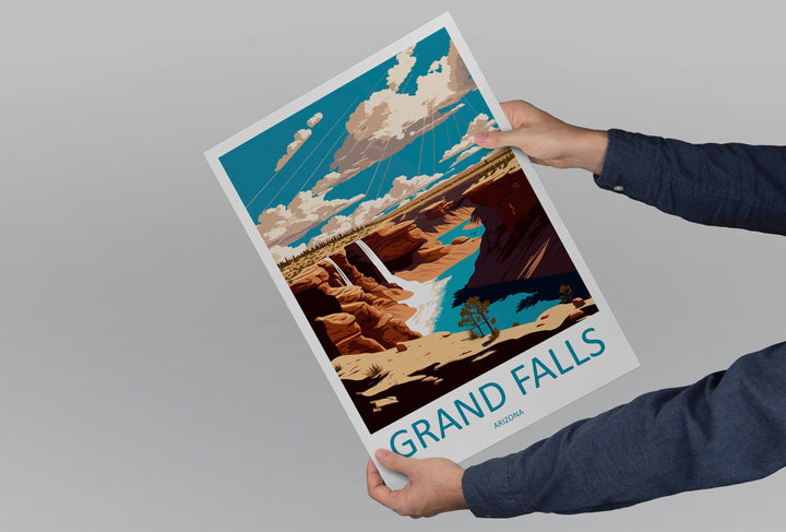 Grand Falls Travel Print Wall Art Grand Falls Wall Hanging Home Décor Grand Falls Gift Art Lovers Arizona Art Lover Gift Arizona Travel Art
