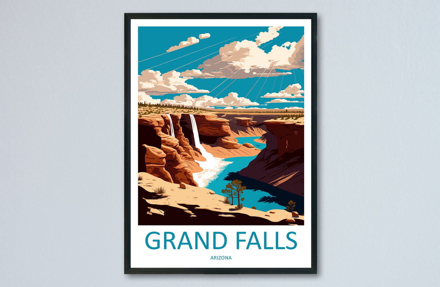 Grand Falls Travel Print Wall Art Grand Falls Wall Hanging Home Décor Grand Falls Gift Art Lovers Arizona Art Lover Gift Arizona Travel Art