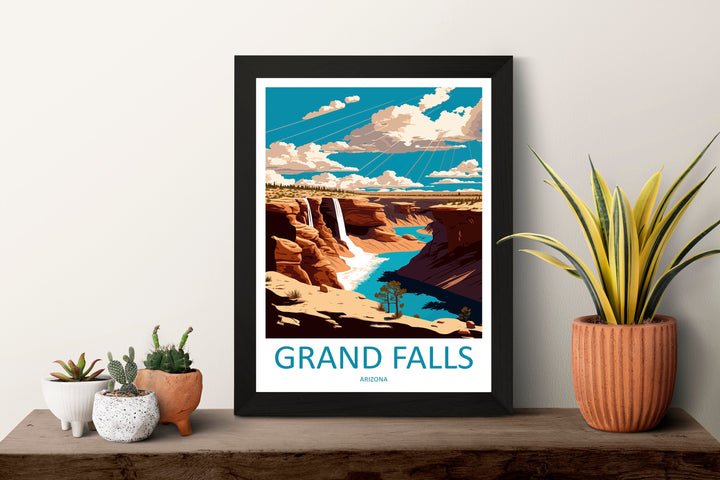 Grand Falls Travel Print Wall Art Grand Falls Wall Hanging Home Décor Grand Falls Gift Art Lovers Arizona Art Lover Gift Arizona Travel Art