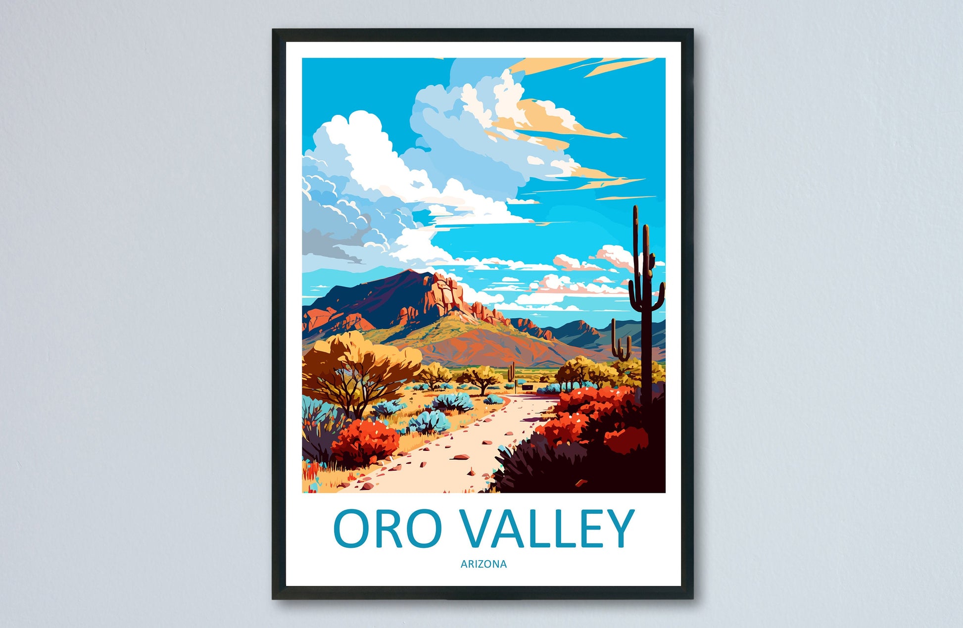 Oro Valley Travel Print Wall Art Oro Valley Wall Hanging Home Décor Oro Valley Gift Art Lovers Arizona Art Lover Gift Arizona Travel Art