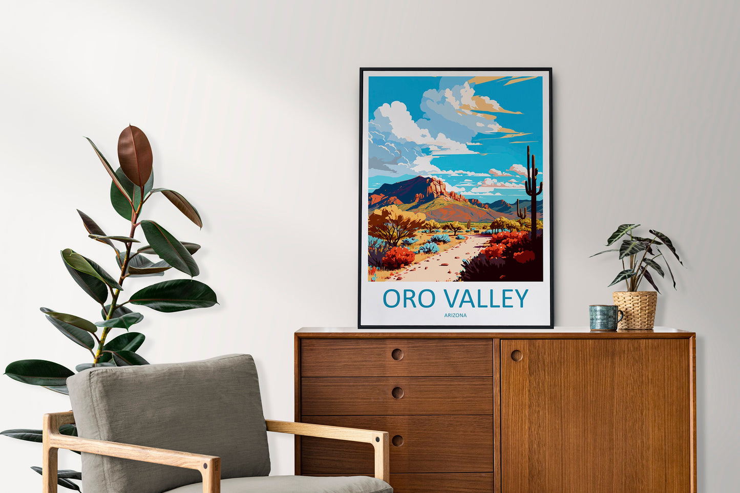 Oro Valley Travel Print Wall Art Oro Valley Wall Hanging Home Décor Oro Valley Gift Art Lovers Arizona Art Lover Gift Arizona Travel Art
