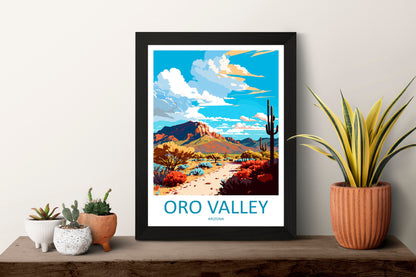 Oro Valley Travel Print Wall Art Oro Valley Wall Hanging Home Décor Oro Valley Gift Art Lovers Arizona Art Lover Gift Arizona Travel Art