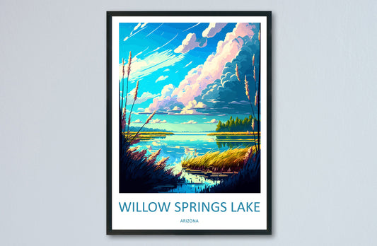 Willow Springs Lake Travel Print Wall Art Willow Springs Wall Hanging Home Décor Willow Springs Gift Art Lovers Arizona Art Lover Gift