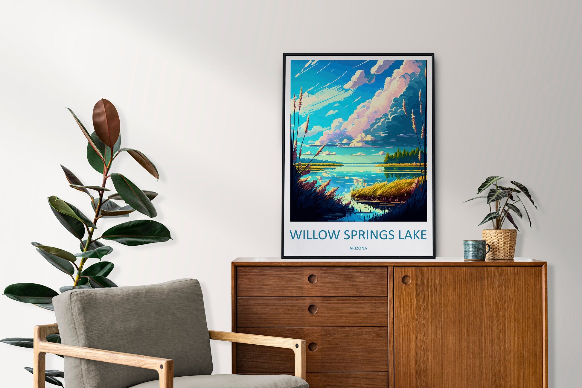 Willow Springs Lake Travel Print Wall Art Willow Springs Wall Hanging Home Décor Willow Springs Gift Art Lovers Arizona Art Lover Gift