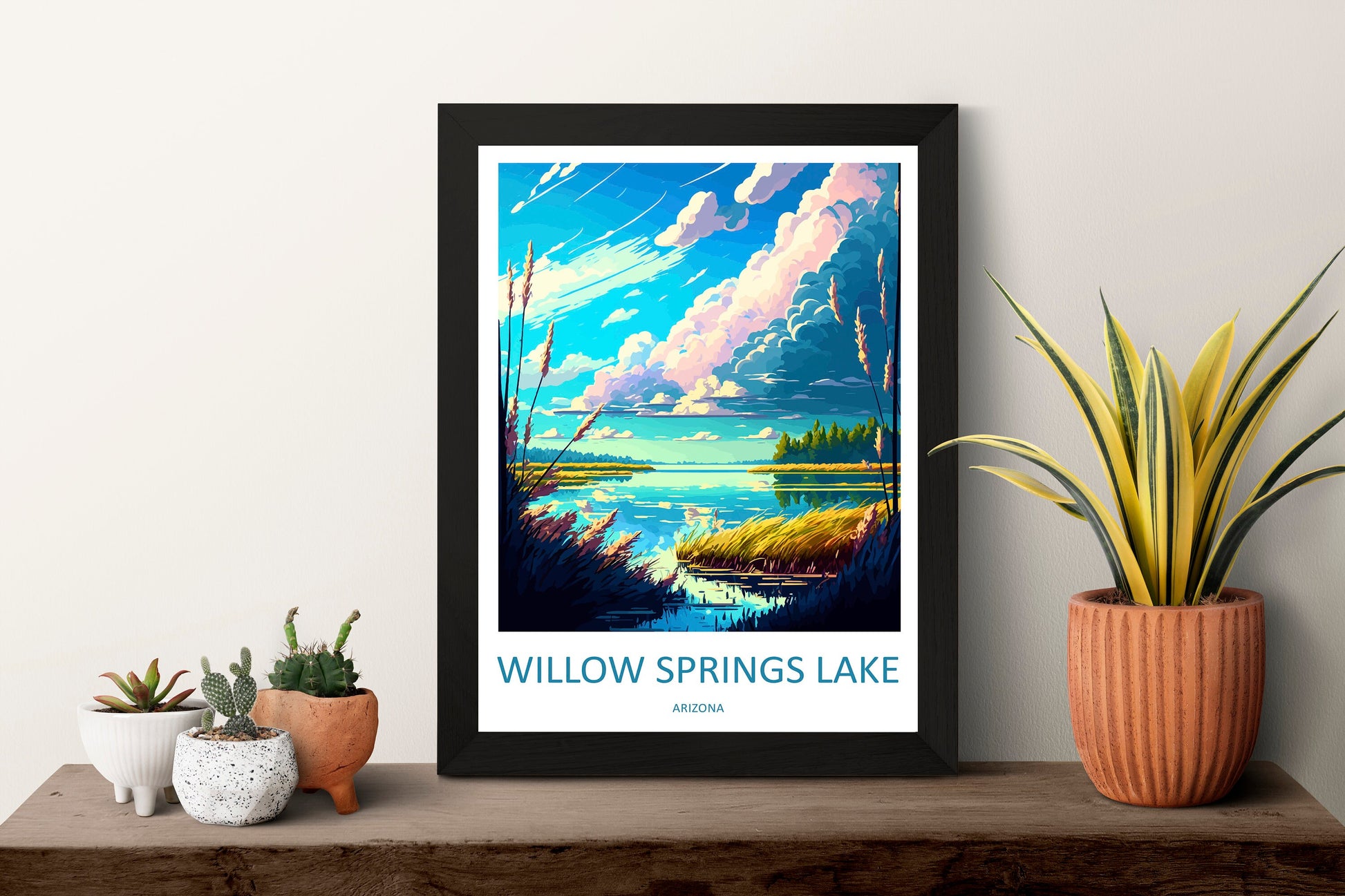 Willow Springs Lake Travel Print Wall Art Willow Springs Wall Hanging Home Décor Willow Springs Gift Art Lovers Arizona Art Lover Gift