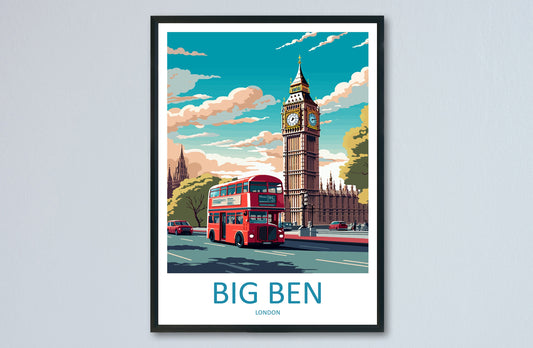 Big Ben Travel Print Wall Art Big Ben Wall Hanging Home Décor London Gift Art Lovers Big Ben Art Lover Gift Big Ben Travel Gift