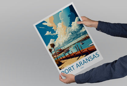 Port Aransas Travel Print Wall Art Port Aransas Wall Hanging Home Décor Port Aransas Gift Art Lovers Texas Art Lover Gift Texas Travel Print