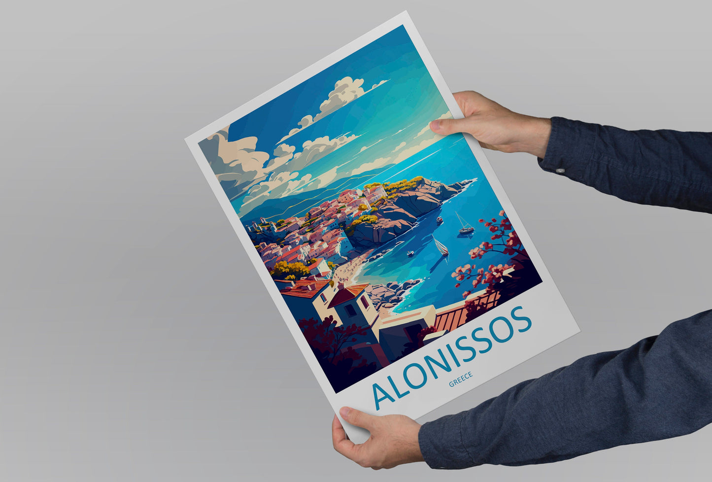 Alonnisos Travel Print Wall Art Alonnisos Greece Wall Hanging Home Decoration Alonnisos Gift Art Lovers Wall Art Print Alonnisos Greece