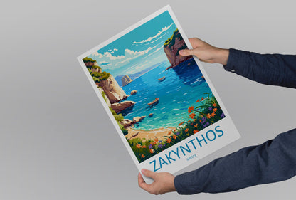 Zakynthos Travel Print Wall Art Zakynthos Greece Wall Hanging Home Decoration Zakynthos Gift Art Lovers Wall Art Print Zakynthos Greek Print