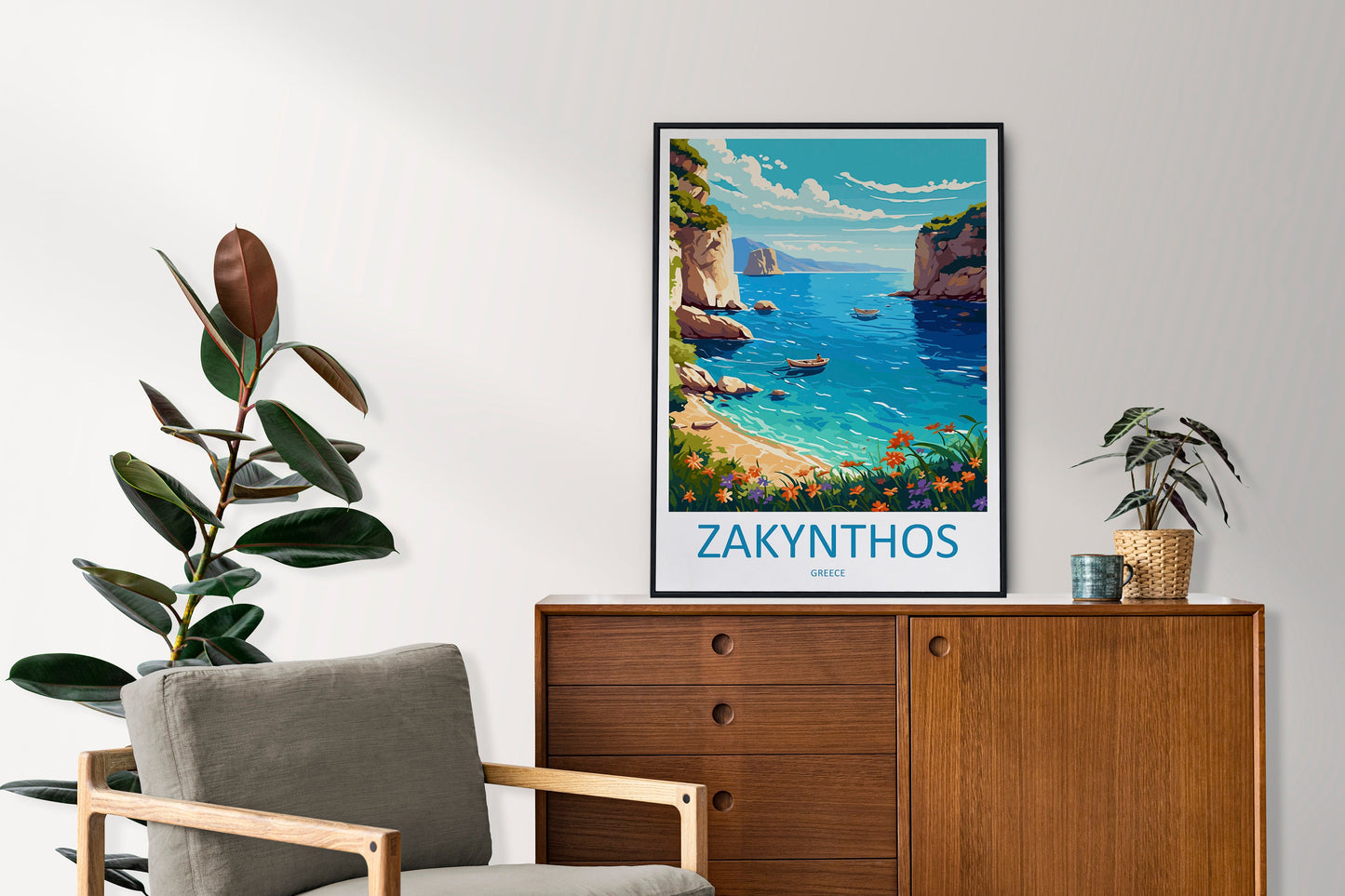 Zakynthos Travel Print Wall Art Zakynthos Greece Wall Hanging Home Decoration Zakynthos Gift Art Lovers Wall Art Print Zakynthos Greek Print
